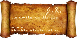 Jurkovits Kordélia névjegykártya